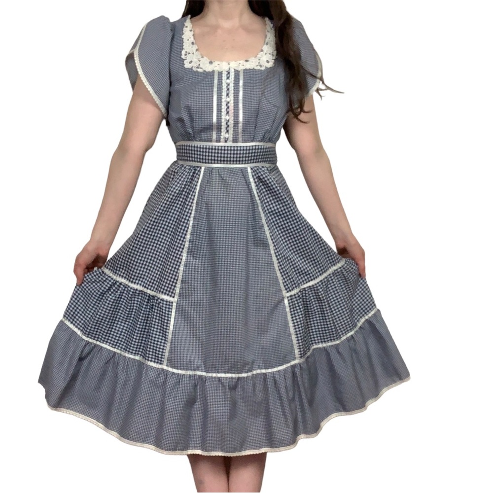 Vintage candi jones California gingham cottage core prairie dress